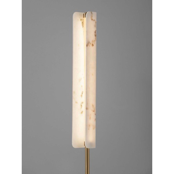 Kreemikas/messingvärvi LED-põrandalamp marmorist dekooriga (kõrgus 160 cm) Aider - Nova Luce-image-2