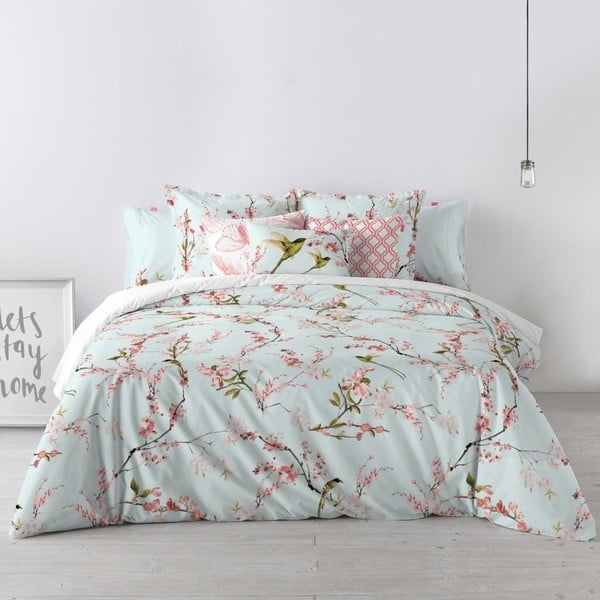 Helesinine/roosa puuvillane tekikott 140x200 cm Chinoiserie – Happy Friday-image-4