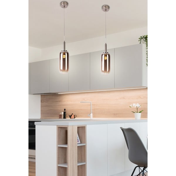 Antratsiitne LED rippvalgusti klaasist varjuga ø 13 cm Fiuggi - Candellux Lighting-image-3