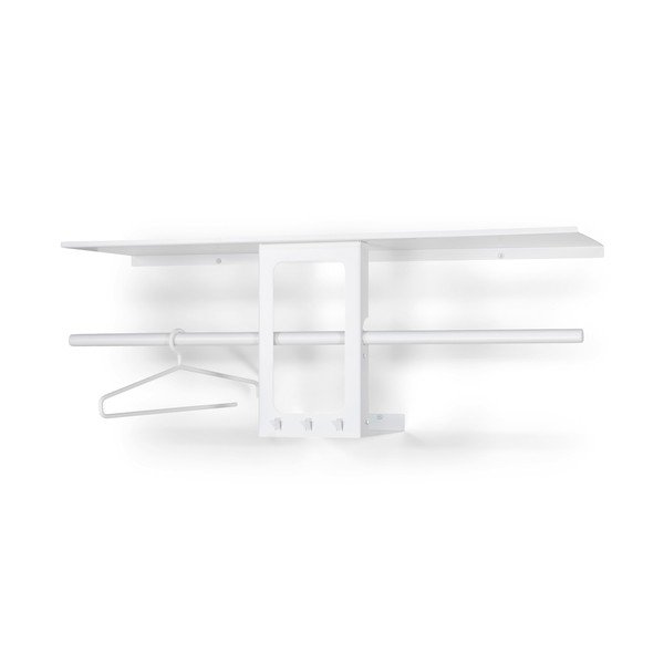 Valge terasest seinanagi koos riiuliga 100 cm Luno Small - Spinder Design-image-3