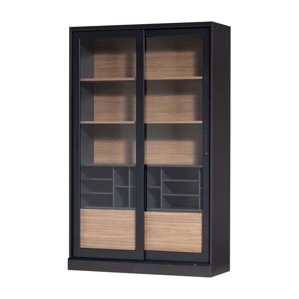 Must männipuidust raamaturiiul 125x200 cm James - WOOOD-image-2