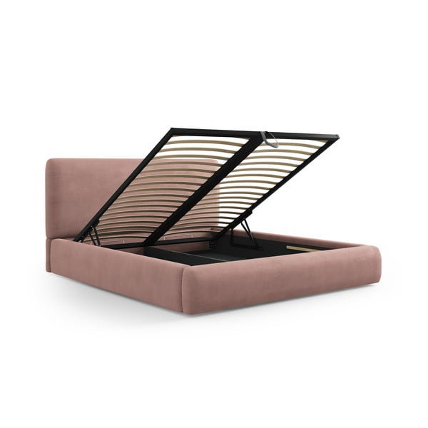 Roosa polsterdatud kaheinimesevoodi koos voodipõhja ja panipaigaga 160x200cm Colonel - Cosmopolitan Design-image-2