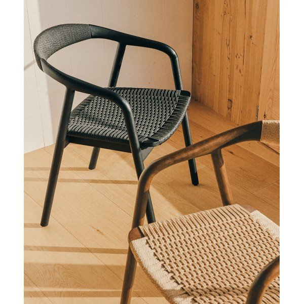 Must söögitool käetugedega Derile - Kave Home-image-3