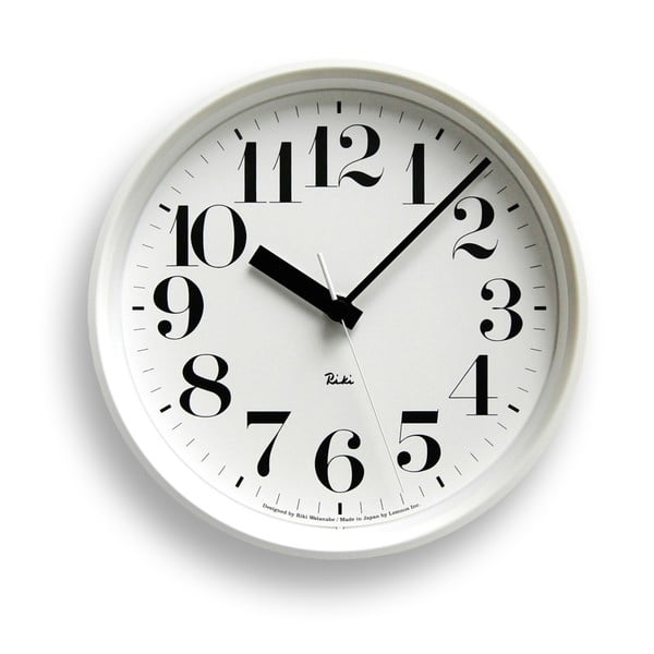 Bílé nástěnné hodiny Lemnos Clock Riki, ⌀ 20,4 cm