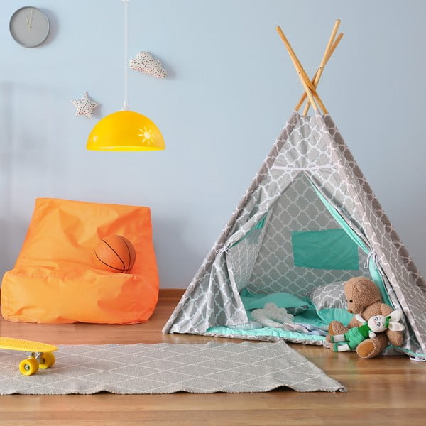 Ookerkollane lastelamp klaasist varjuga ø 30 cm laste valgusti Day & Night - LAMKUR-image-3