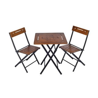 Tumepruun aia söögimööbli komplekt 2-le Bistro - Floriane Garden