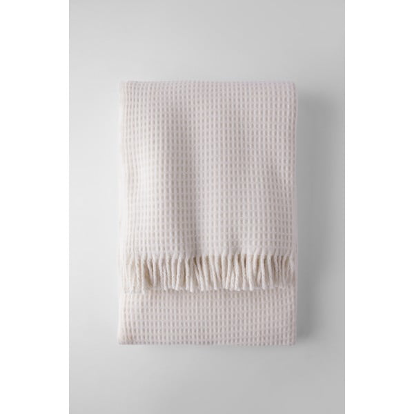 Kreemjas ruuduline vahvelmustriga , 140 x 180 cm Waffel - Euromant