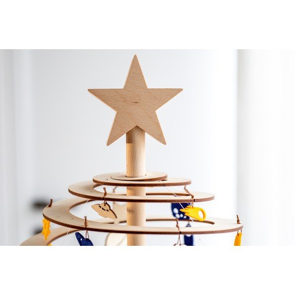 Puidust täht dekoratiivse jõulupuu jaoks Suur - Spira-image-1