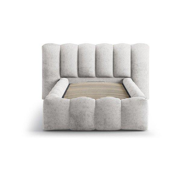 Hall polsterdatud üheinimesevoodi koos panipaiga ja voodipõhjaga 90x200 cm Lupine - Micadoni-image-3