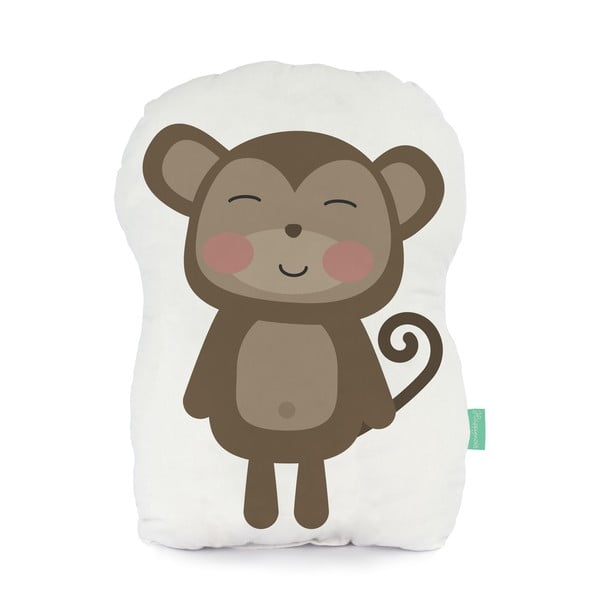 Polštářek z čisté bavlny Happynois Monkey, 40 x 30 cm