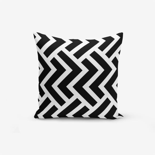 Must-valge padjaümbris puuvillaseguga Must-valge geomeetriline duro, 45 x 45 cm - Minimalist Cushion Covers