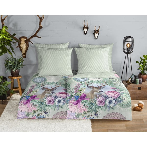 Roheline flanell voodipesu üheinimesevoodile 140x200 cm Romini - HIP-image-1