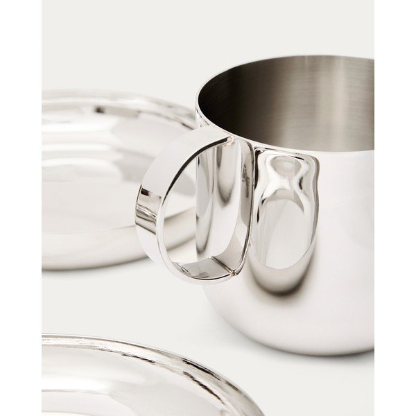 Hõbedased roostevabast terasest tassid 2tk komplektis Nirela - Kave Home-image-4