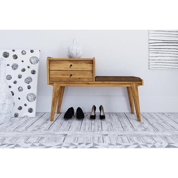 Tammepuidust sahtlitega pink oranži istmega Retro - The Beds-image-2