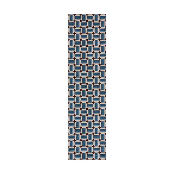 Sinine koridorivaip 60x230 cm Lennox Geometric - Flair Rugs