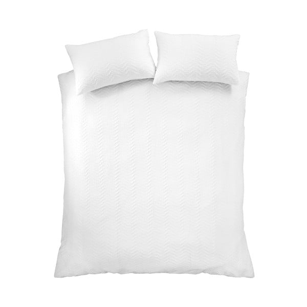 Valge krepp-voodipesu kaheinimesevoodile 200x200 cm Heatset Wave - Catherine Lansfield