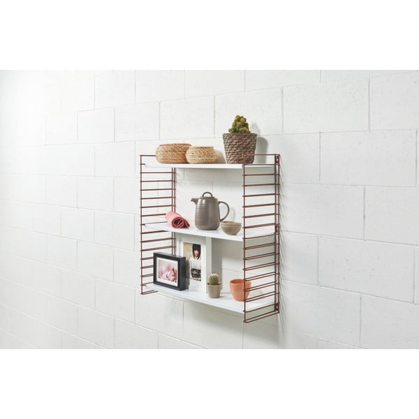 3-korruseline riiul vase värvi detailidega, valgete riiulitega Libro, laius 70 cm - Metaltex-image-1