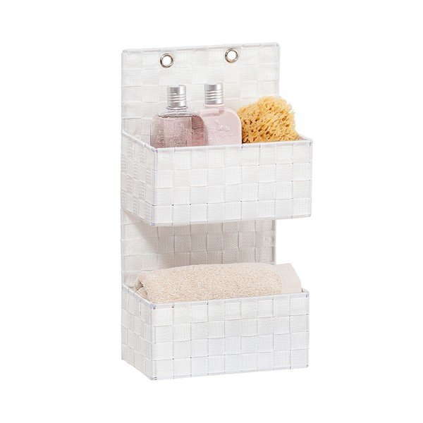 Bílý dvojitý koupelnový organizér Wenko Adria-image-3