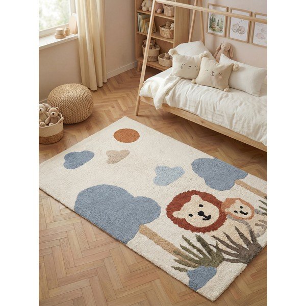 Kreemikas pestav/käsitsi kootud puuvillane lastevaip 140x200 cm Snuggle Lionel - Hanse Home-image-1