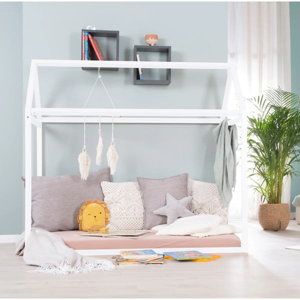Valge majakujuline lastevoodi 70x140 cm Montessori - Roba-image-2