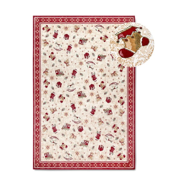 Punane jõulumotiividega puuvillaseguga vaip 160x230 cm Toy's Delight Red Christmas - Villeroy&Boch
