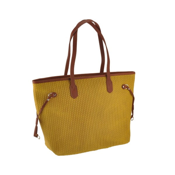 Žlutá kožená kabelka Florence Bags Merga