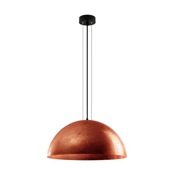 Závěsná lampa v měděné barvě Bulb Attack Cuatro, průměr 60 cm