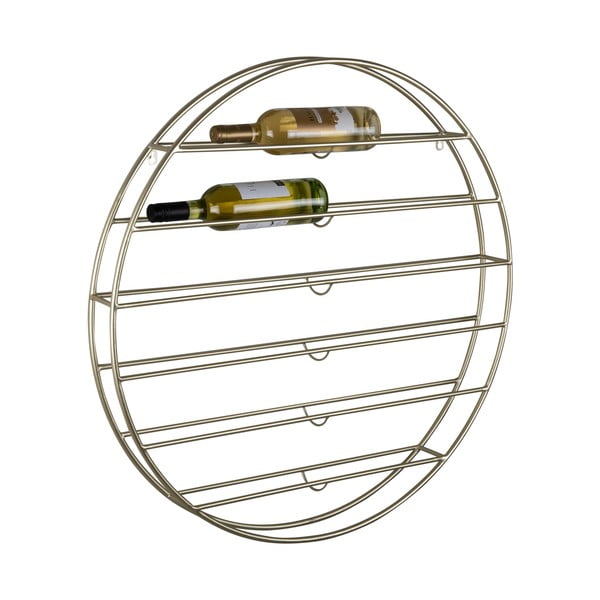 Kuldne metallist seinale paigaldatav veiniriiul, pudelite arv 12 80x80x9 cm Redondo - PT LIVING-image-3