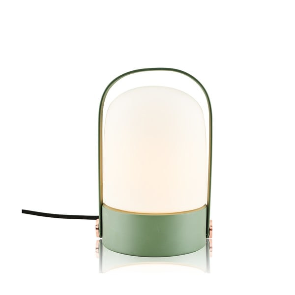 Zelená stolní lampa s podstavcem Anka