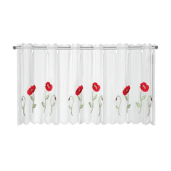 Valge kardin 155x45 cm Poppies - Sehlbach