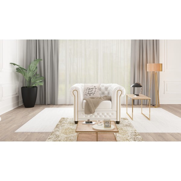 Valge kunstnahast tugitool York - Ropez-image-3