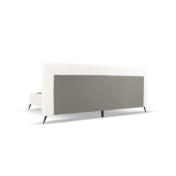 Kreem polsterdusega kaheinimesevoodi koos panipaiga ja voodipõhjaga 160x200 cm Walter - Milo Casa-image-3