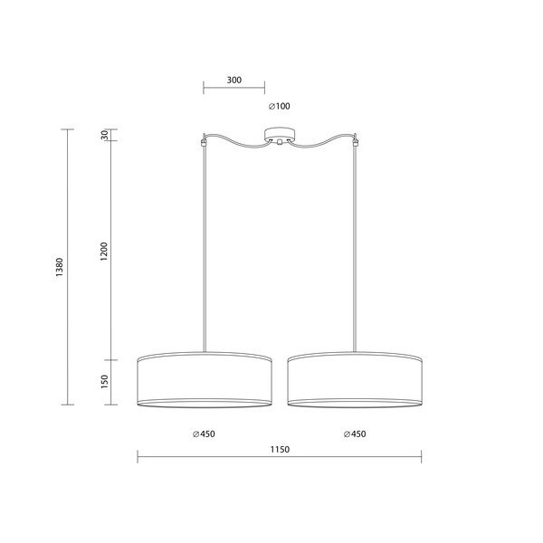 Rippvalgusti spoonvarjundiga ø 45 cm Ocho - Sotto Luce-image-2