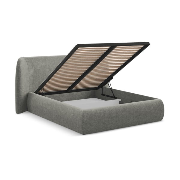 Hall polsterdatud kaheinimesevoodi koos voodipõhja ja panipaigaga 180x200cm Hauke - Makamii-image-2