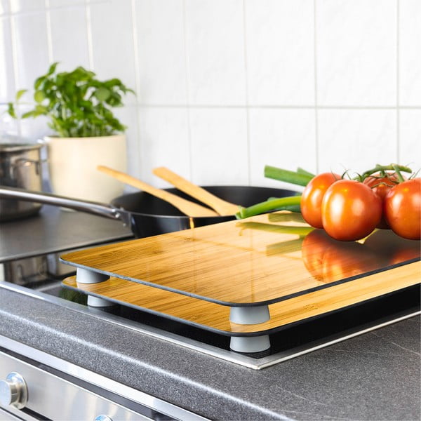 Karastatud klaasist pliidikatted 2tk komplektis 52x30 cm Wooden - Maximex-image-1