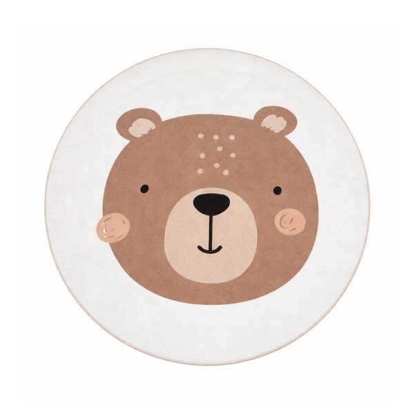 Pruun/kreem pestav laste mänguvaip ø120 cm Teddy Bear - Mila Home