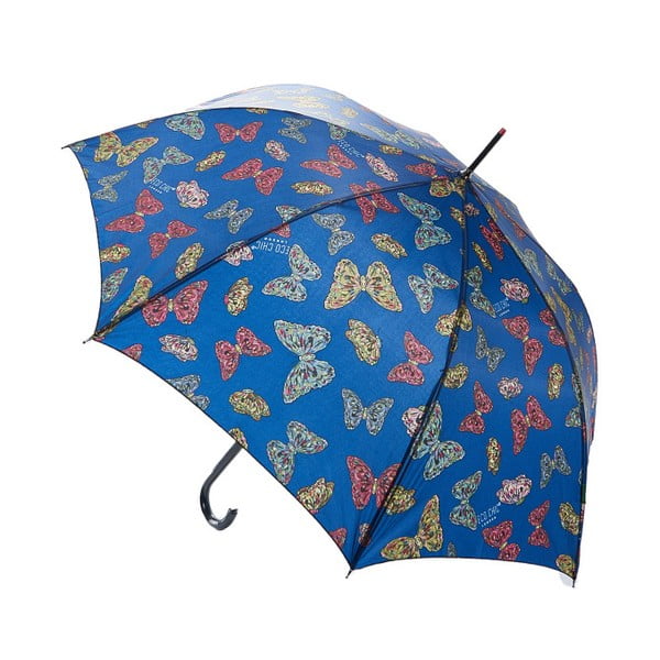 Modrý holový deštník Butterflies, ⌀ 102 cm