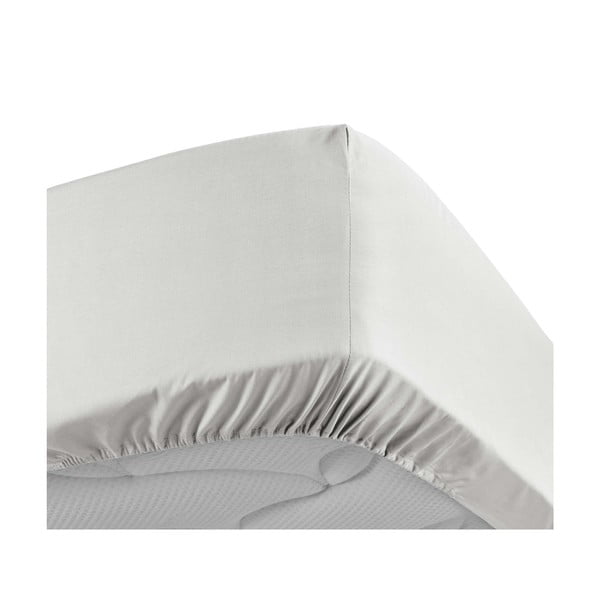 Valge puuvill-perkalist kummiga lina 180x200 cm Percaline - douceur d'intérieur-image-3