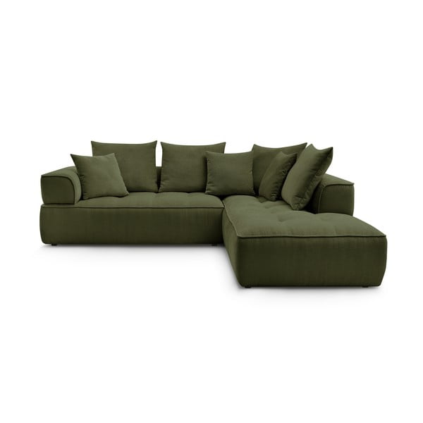 Roheline šenill-nurgadiivan (parem nurk/L-kujuline) Whesley - Bobochic Paris