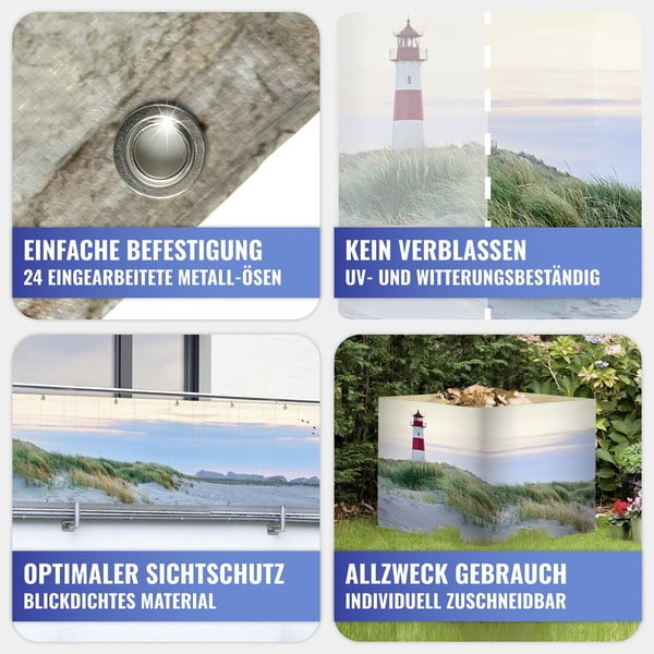 Plastikust rõdukate 500x85 cm North Sea Coast - Maximex-image-1