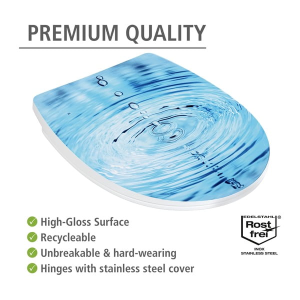 Automaatse sulgumisega prill-laud 38 x 45 cm Droplets - Wenko-image-4