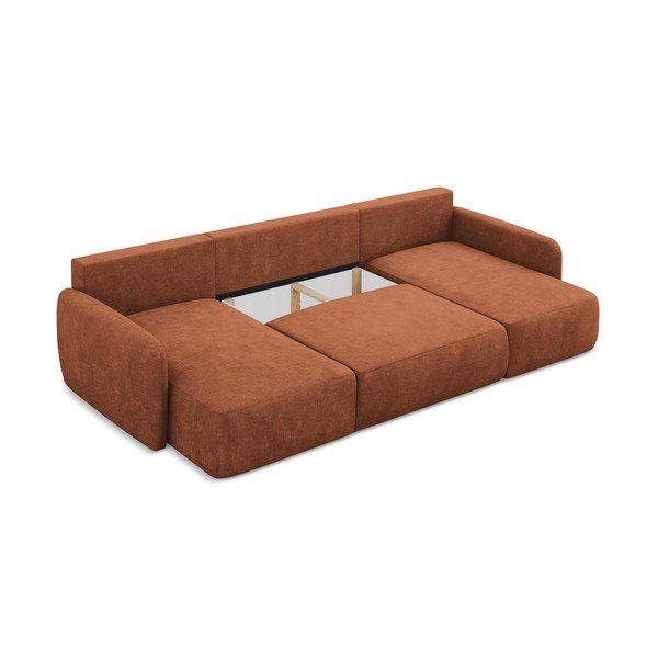 Terrakottapunane panipaigaga šenillist nurgadiivanvoodi (U-kujuline) Lilo - Makamii-image-3