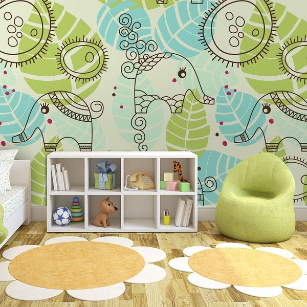 Suureformaadiline tapeet Childish , 400 x 309 cm Elephants - Artgeist-image-1
