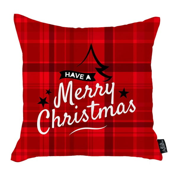 Červený vánoční povlak na polštář Mike & Co. NEW YORK Honey Have a Merry Christmas, 45 x 45 cm