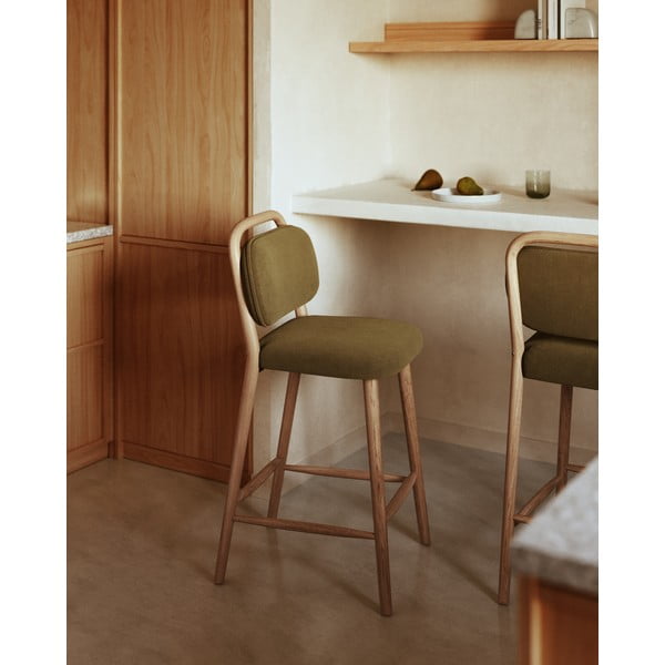 Khakivärvi baaritool (istme kõrgus 66 cm) Helda - Kave Home-image-2