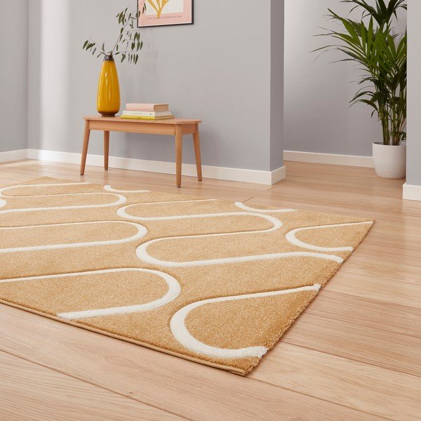 Ookerkollane vaip 120x170 cm Linear Curve - Catherine Lansfield-image-1