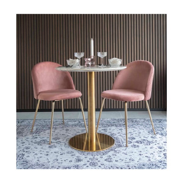 Ümmargune marmorist söögilaud ø 70 cm Bolzano - House Nordic-image-3