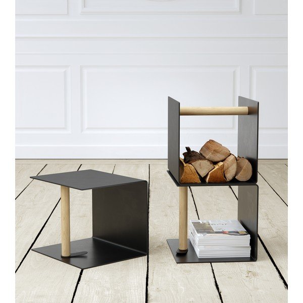 Must metallist/öko-nahast dekoratiivne hoiukast 32x38x31 cm Bull - LIND DNA-image-1