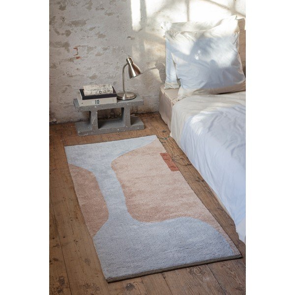 Helesinine-beež pestav puuvillane koridorivaip 70x150 cm Figura - Mette Ditmer Denmark-image-2