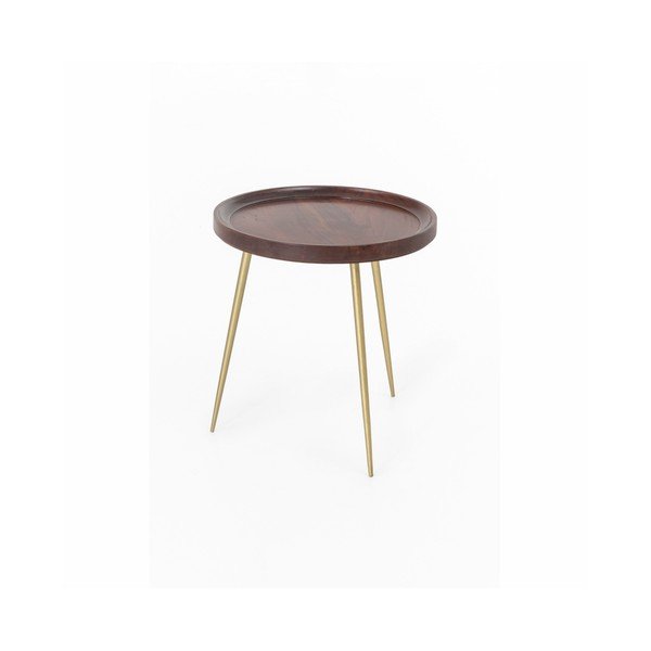 Odkládací stolek z akáciového dřeva WOOX LIVING Nora, ⌀ 46 cm-image-1